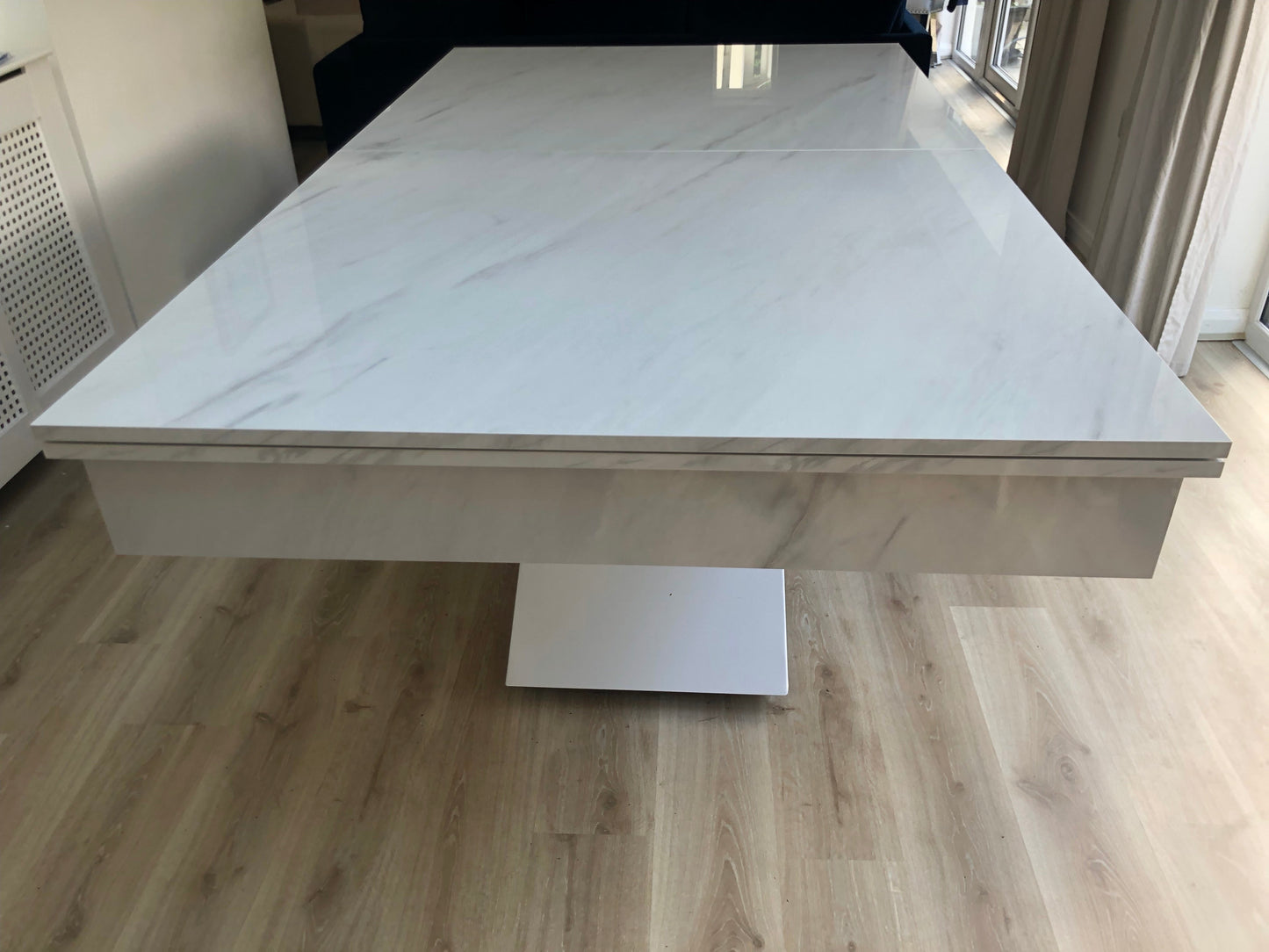 Superpool Lightning Pool Dining Table Carrara Marble 7ft - Excel Leisure Games