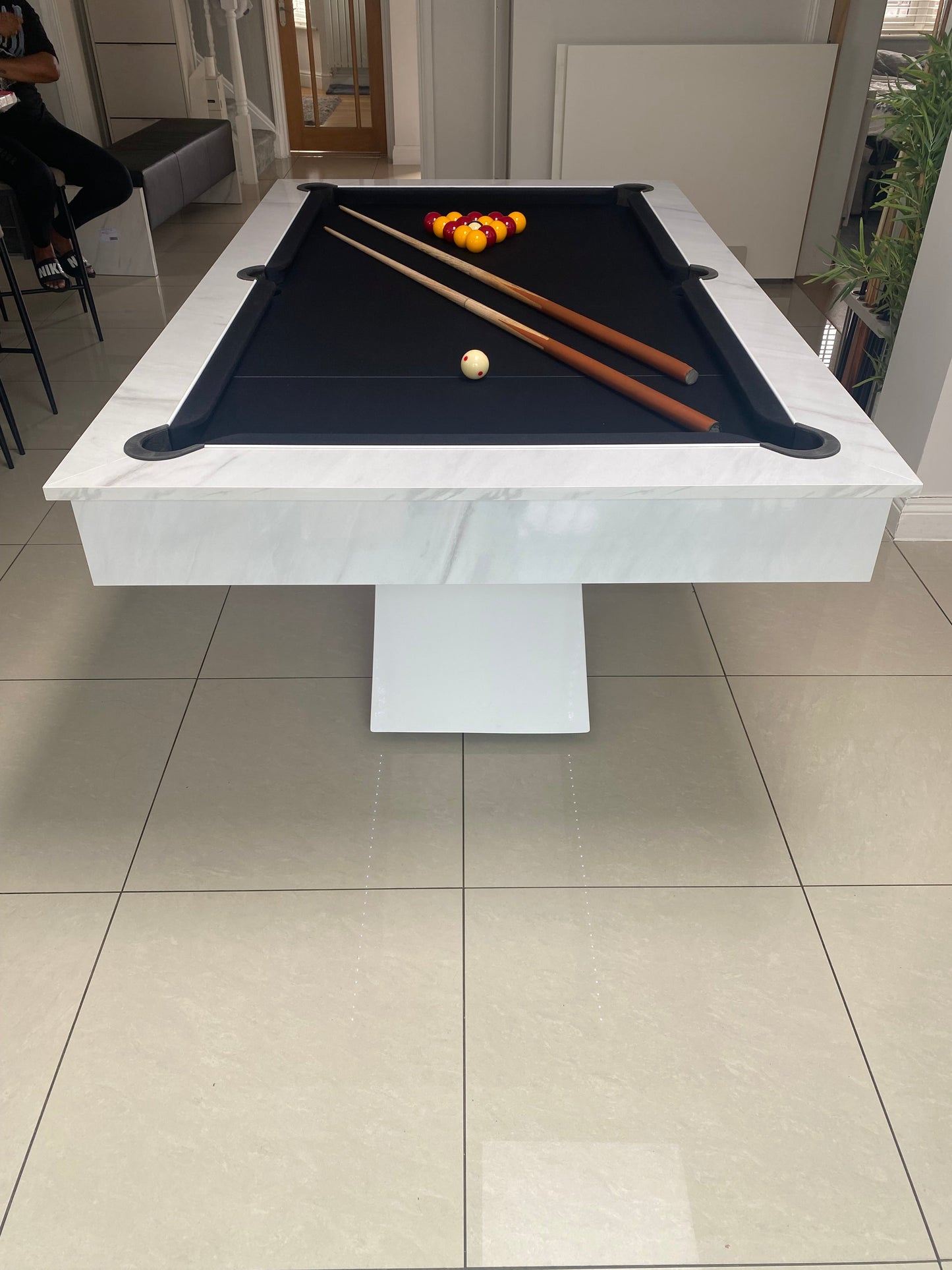 Superpool Lightning Pool Dining Table Carrara Marble 7ft - Excel Leisure Games