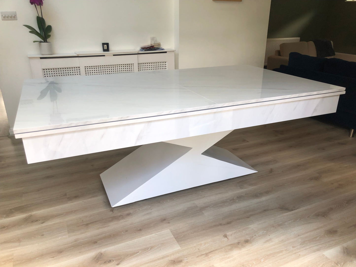 Superpool Lightning Pool Dining Table Carrara Marble 7ft - Excel Leisure Games