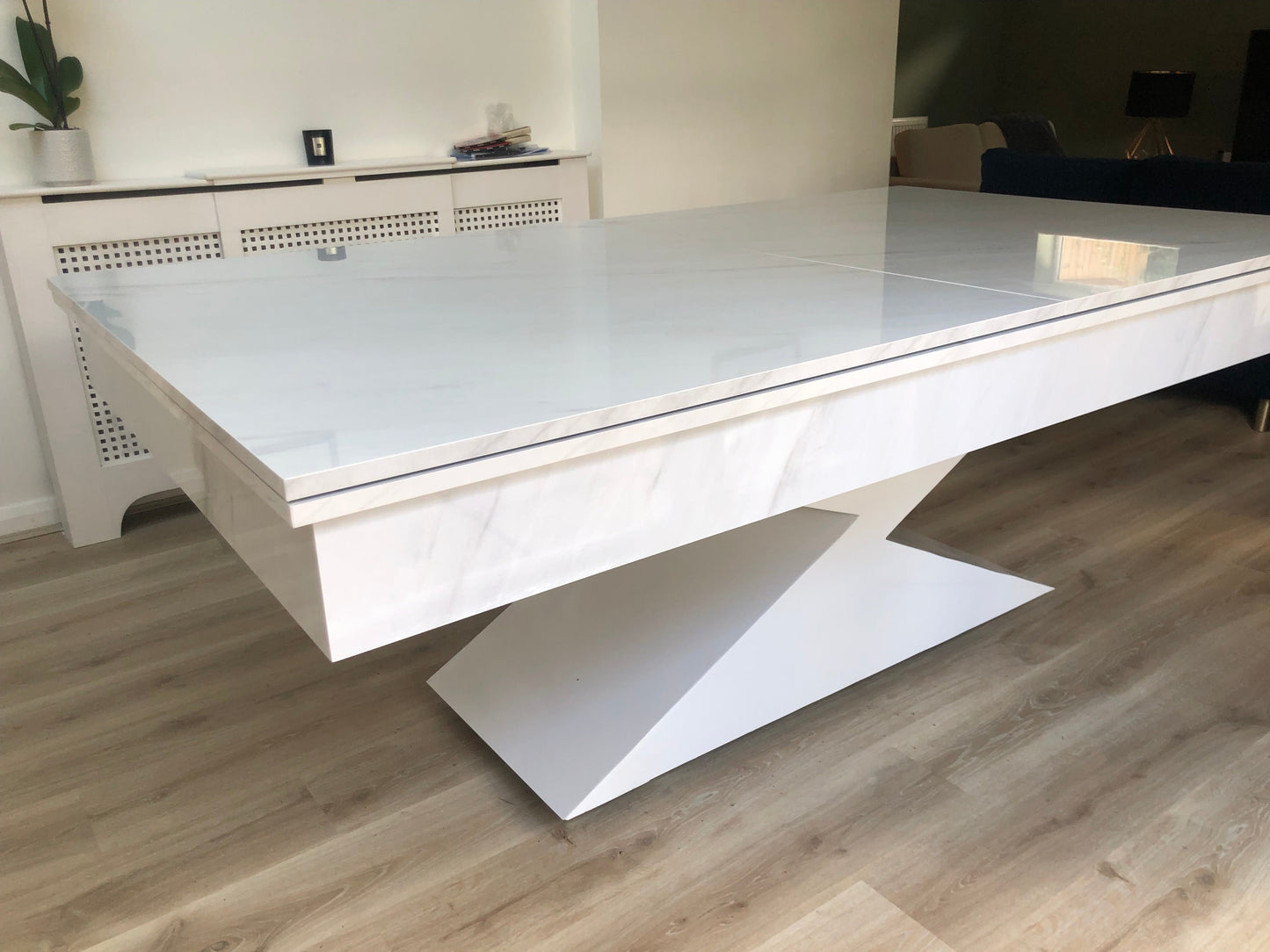 Superpool Lightning Pool Dining Table Carrara Marble 7ft - Excel Leisure Games