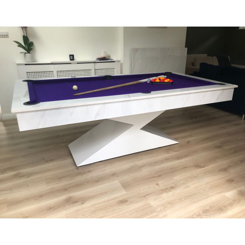 Superpool Lightning Pool Dining Table Carrara Marble 7ft - Excel Leisure Games