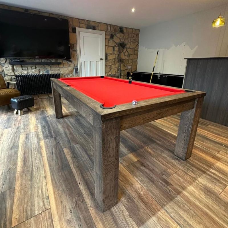 FMF Elixir Pool Dining Table Rustic Black Oak - Excel Leisure Games