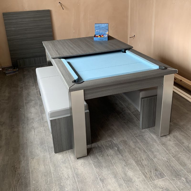 FMF Elixir Pool Dining Table Metallic Graphite Grey