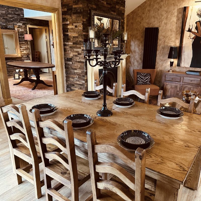 FMF Elixir Pool Dining Table Rustic Oak