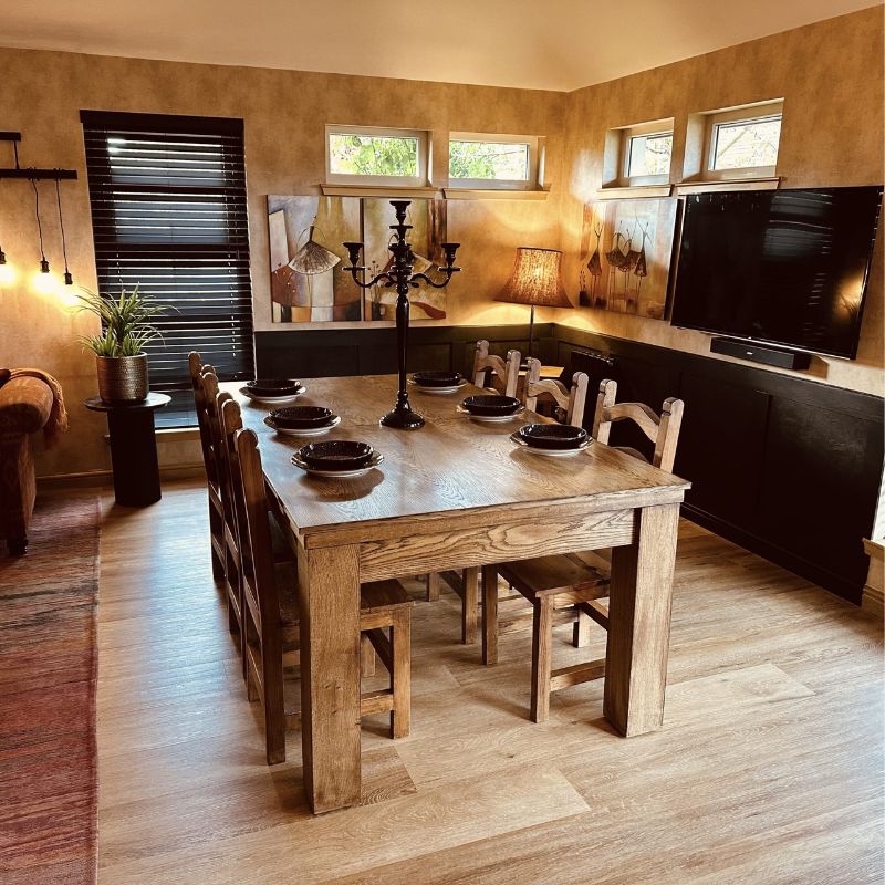 FMF Elixir Pool Dining Table Rustic Oak