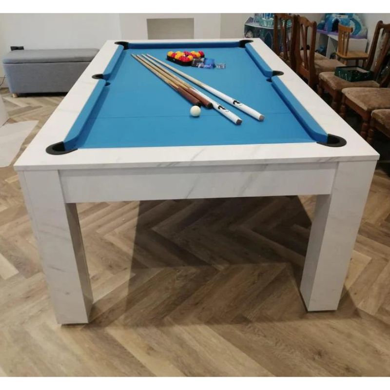 Superpool Rosetta Pool Dining Table Carrara Marble - Excel Leisure Games