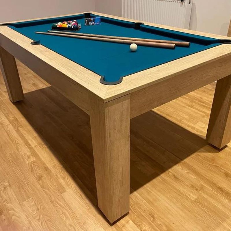 Superpool Rosetta Pool Dining Table Nebraska Oak - Excel Leisure Games