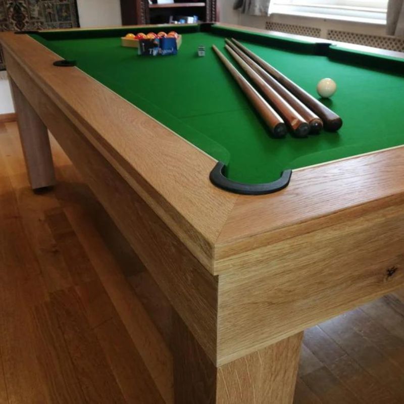 Superpool Natural Oak English Pool Dining Table - Excel Leisure Games